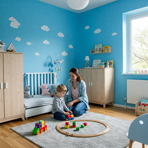 Chambre d'enfant peinte avec une peinture biosourcée DomaTerra