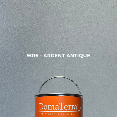 Peinture effet acier DomaTerra 9016 Argent Antique pour décoration murale intérieure