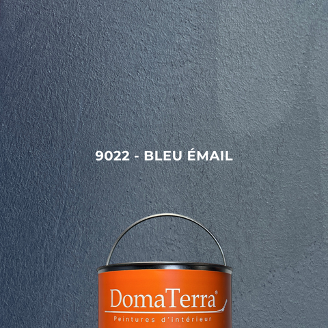 Peinture effet acier DomaTerra 9022 Bleu Émail pour décoration murale intérieure