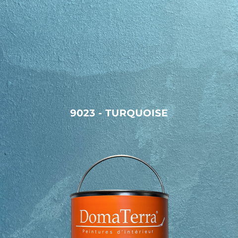 Peinture effet acier DomaTerra 9023 Turquoise pour décoration murale intérieure